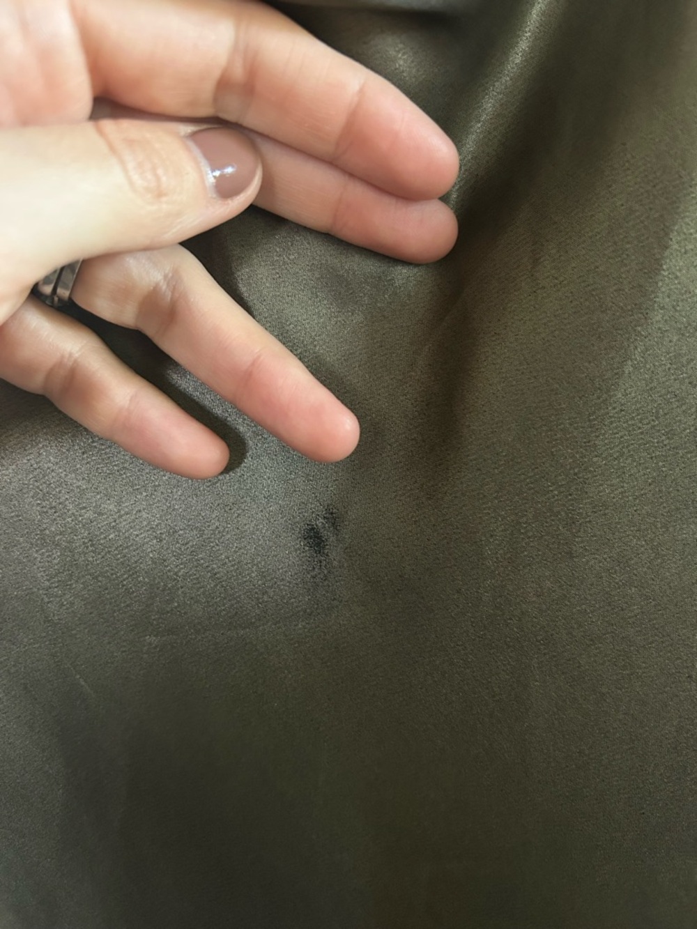 All Saints Hadley Olive Satin Cowl Slip Midi Dress - Picture 6 of 8